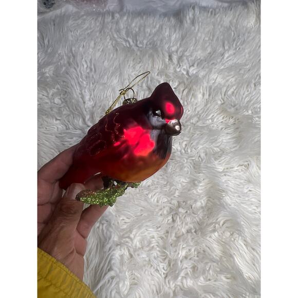 ─୨ৎ─ Robert Stanley Large RED CARDINAL BIRD ON HOLLYBRANCH Hanging Ornament ❌ - Picture 4 of 8